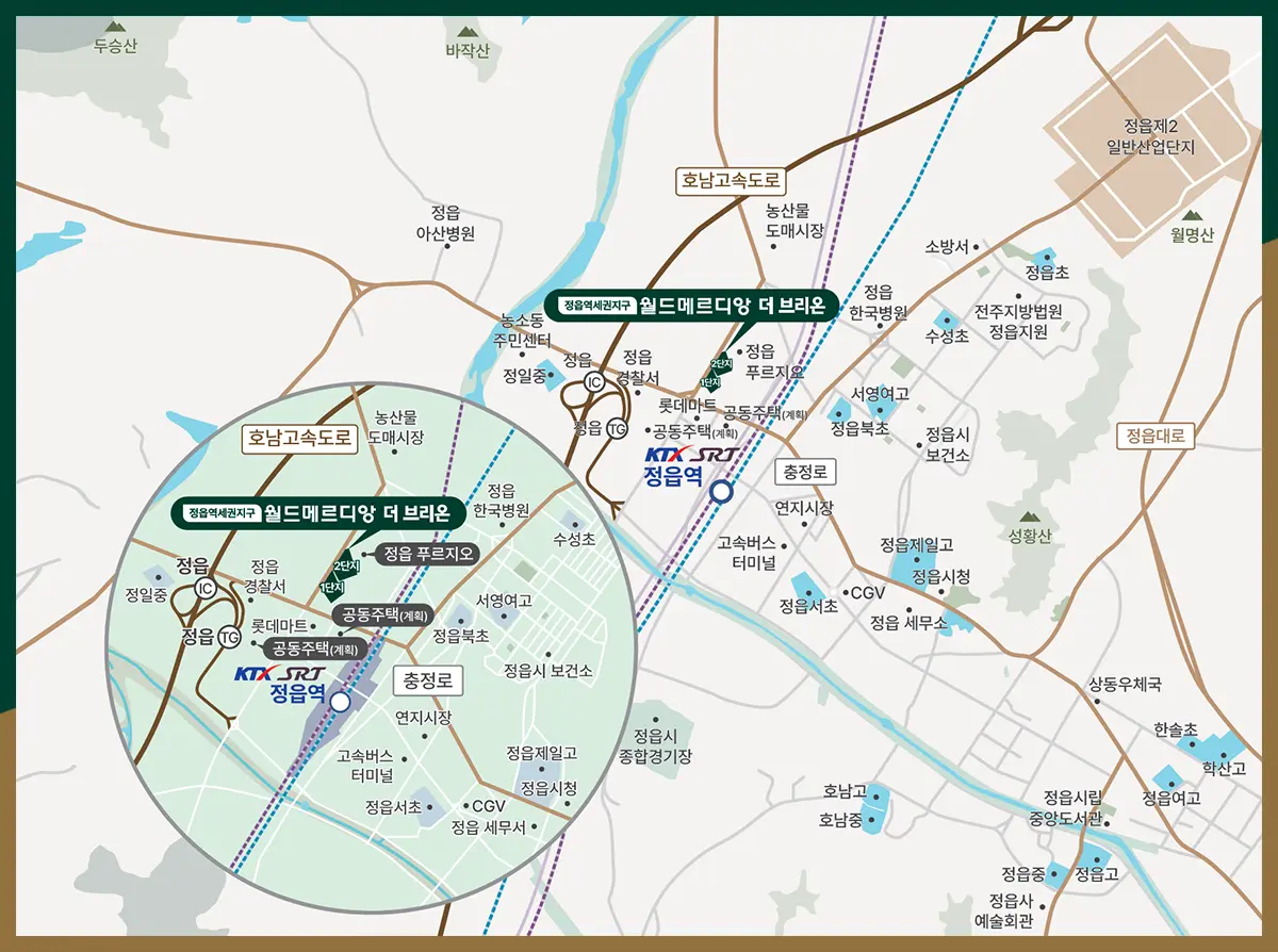 정읍의 광역지도입니다